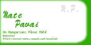 mate pavai business card