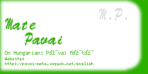 mate pavai business card